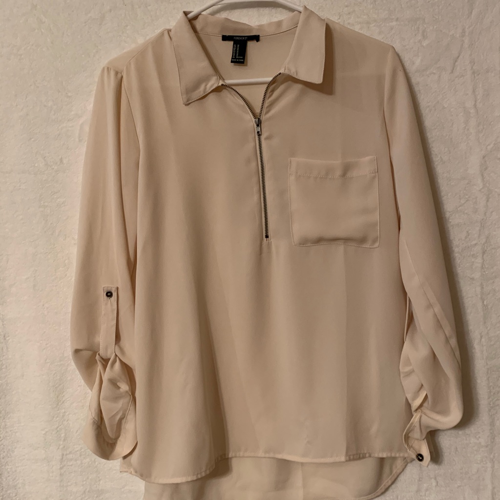 Tan Shear Half Zip Top